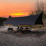 chungfu outdoor Black Waterproof Windproof Oxford Fabric Single Layer 8mm Thick Summer Use Canopy Tent Outdoor Camping Equipment Camping Awning