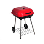 chungfu outdoor 18 Inch Red Charcoal Porcelain Portable BBQ Grill Outdoor Barbecue