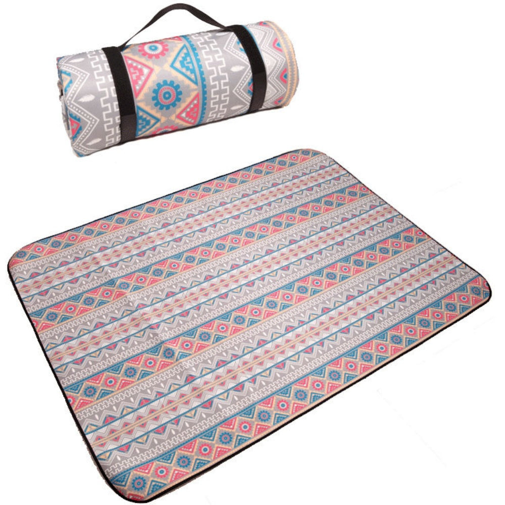 chungfu outdoor  Bohemian Blanket Mat Boho Picnic Blanket Outdoor Waterproof Polar Fleece Portable Canvas Waterproof Side protection