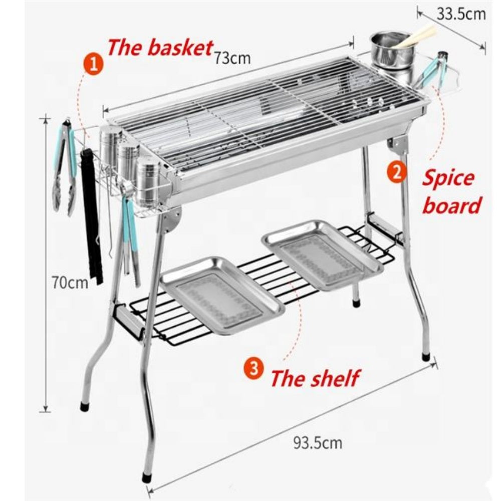 chungfu outdoor Popular Indoor Outdoor Garden Smokeless Charcoal Grill with Smoker Stack Trolley Barbecue