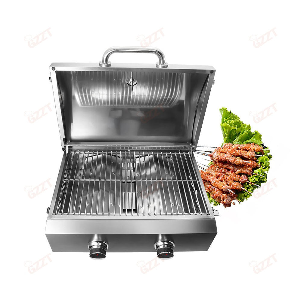 chungfu outdoor Portable Brushed Finish Stainless Steel Propane Gas Stove Grill with Adjustable Height for Outdoor Camping & Picnics