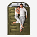 chungfu outdoorExtra Wide 2-Person Adult Double Bed Winter Waterproof Family Camping Lightweight Envelope Sleeping Bags Polyester 2 Pillows