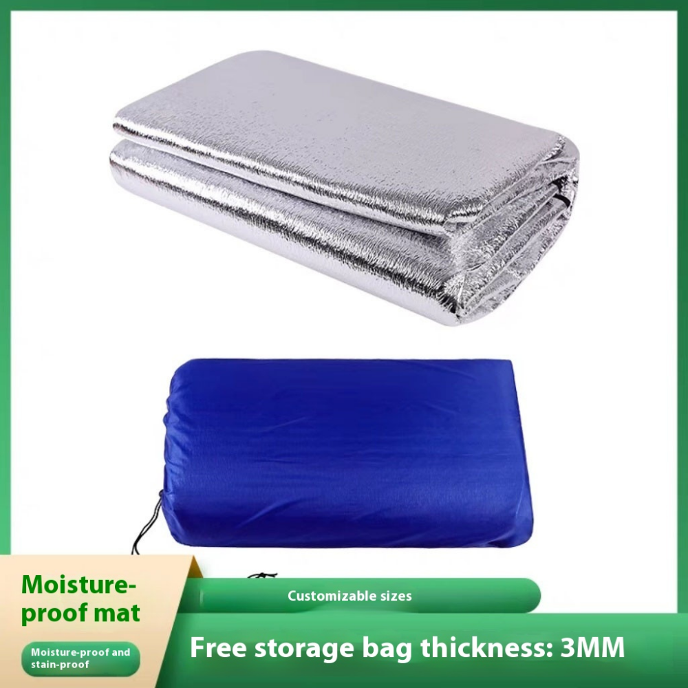 chungfu outdoor Double-Sided Aluminum Foil Camping Mat - Ultra-Light, Waterproof Moisture-Proof Insulated for Emergency Relief & Outdoor Use