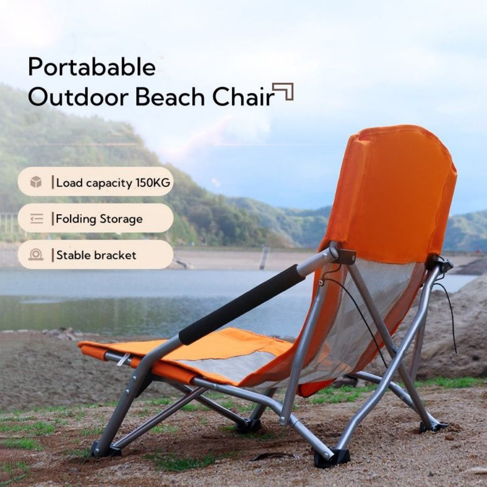 chungfu outdoor Beach Chair With Padded Armrest, Portable Camping Chair With Cup Holder R for Outdoor, Camping,Beach
