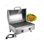 chungfu outdoor Portable Brushed Finish Stainless Steel Propane Gas Stove Grill with Adjustable Height for Outdoor Camping & Picnics