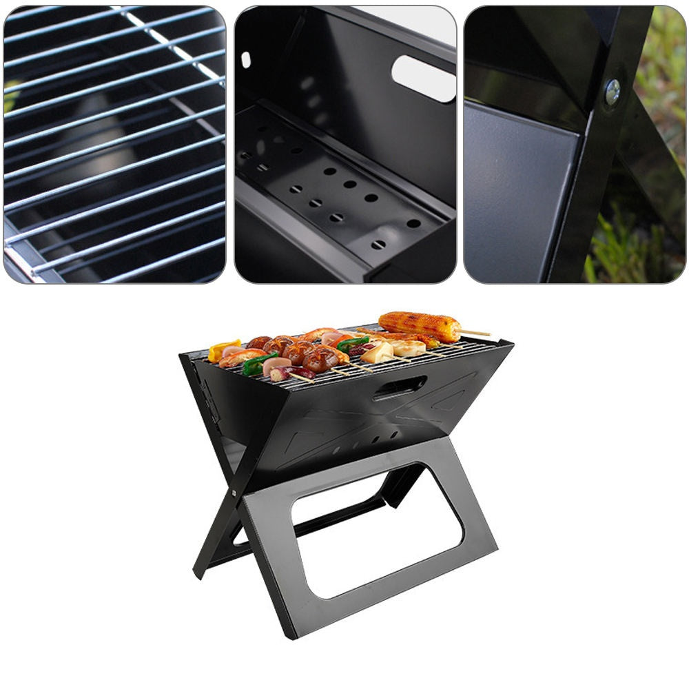 chungfu outdoor  Campfire Folding Grill Station Heat Resistant Charcoal Smoker Griddle Grill with Ash Catcher for Backpacker's BBQ