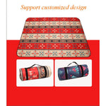 chungfu outdoor  Bohemian Blanket Mat Boho Picnic Blanket Outdoor Waterproof Polar Fleece Portable Canvas Waterproof Side protection