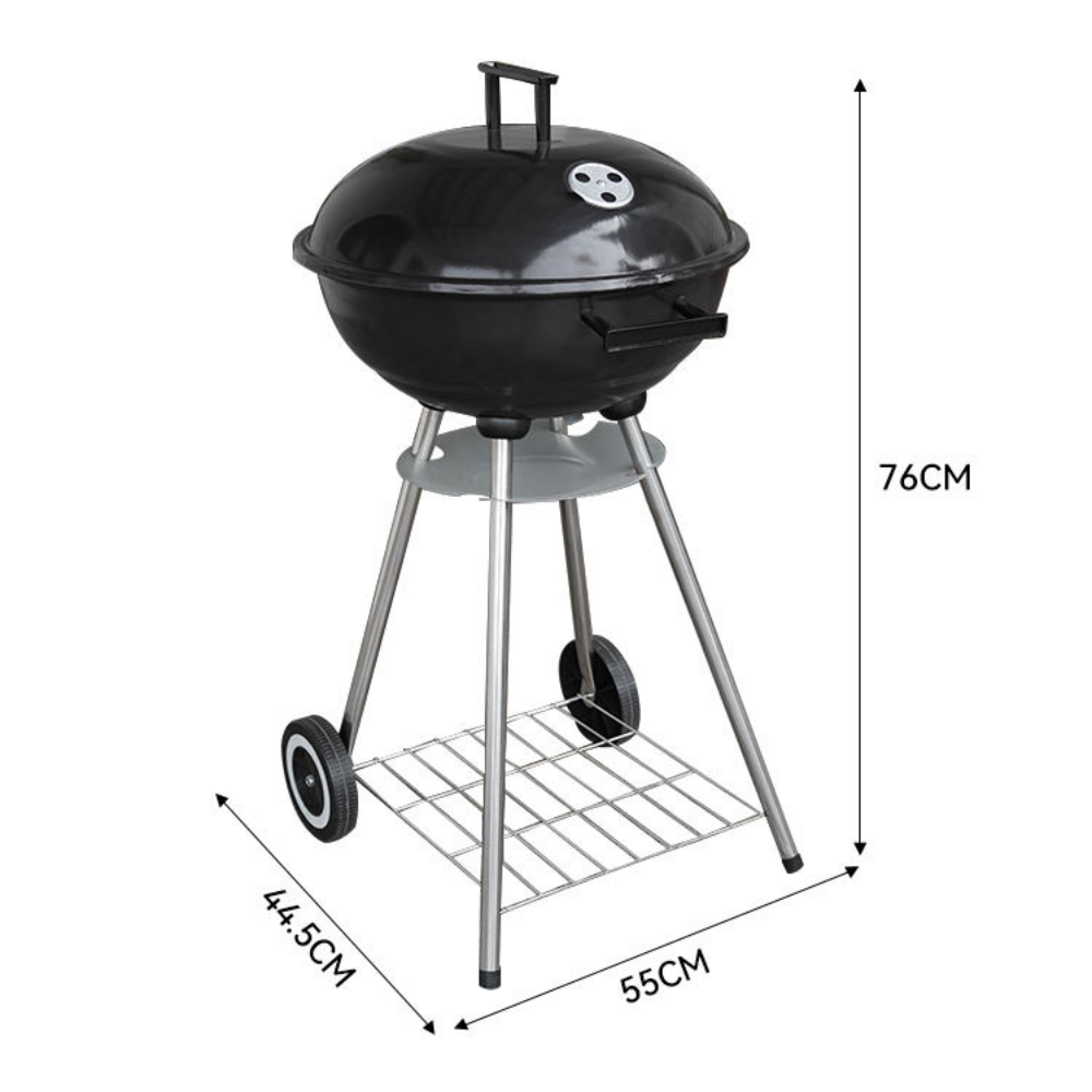 chungfu outdoor 17 Inch Black Apple Shape Outdoor Barbecue Grill Garden Charcoal Bbq Kettle Grill