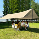 chungfu outdoor Portable Outdoor Oxford Cloth Tarp Tent with Thickened Canopy for Rain & Sun Protection for Camping Picnics Courtyards & Beaches
