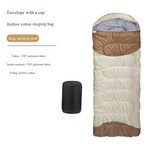 chungfu outdoor Large Adult Winter Outdoor Camping Envelope Waterproof 3-Season Customizable Dirt-Proof Polyester Sleeping Bag for Summer Travel
