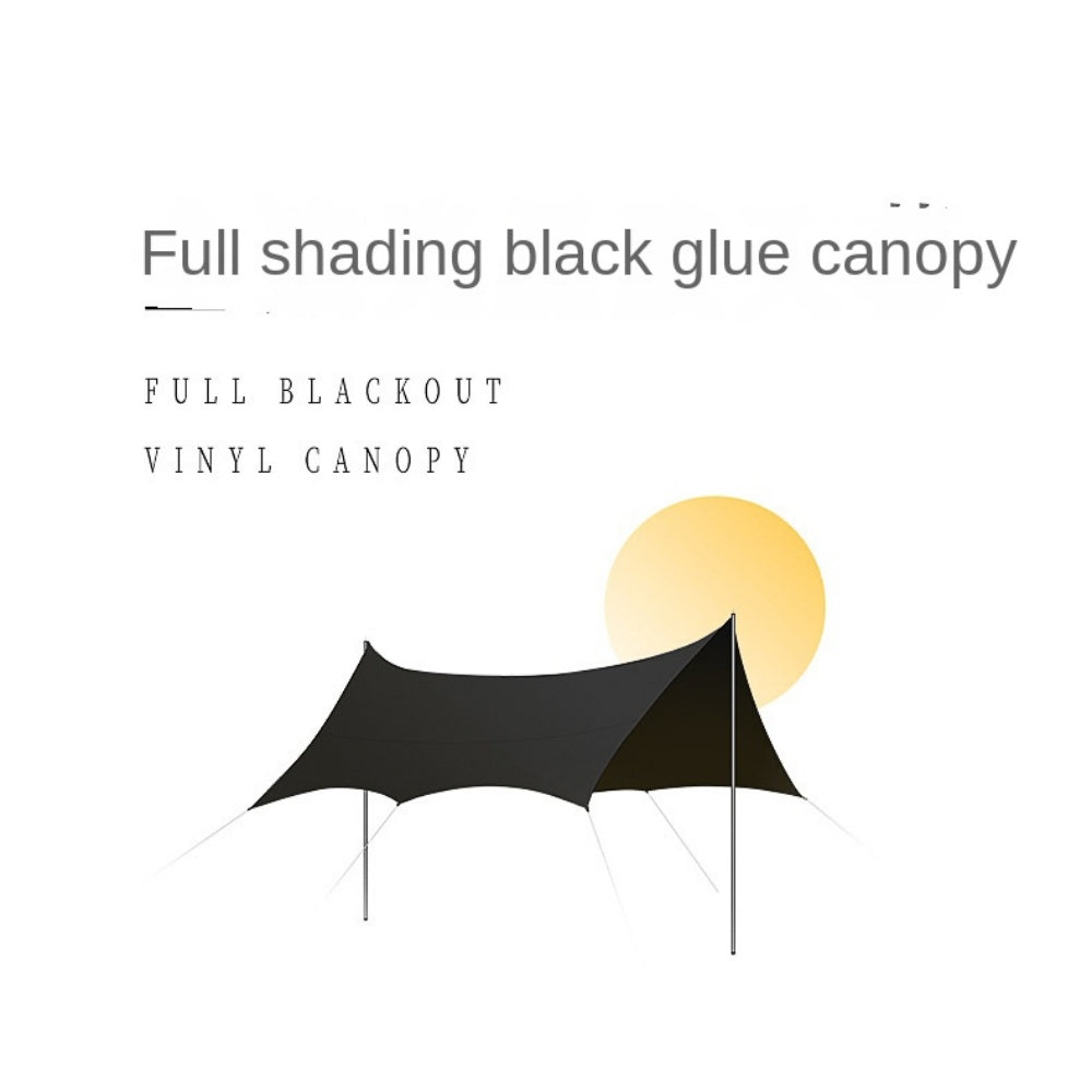 chungfu outdoor Black Waterproof Windproof Oxford Fabric Single Layer 8mm Thick Summer Use Canopy Tent Outdoor Camping Equipment Camping Awning