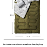 chungfu outdoorExtra Wide 2-Person Adult Double Bed Winter Waterproof Family Camping Lightweight Envelope Sleeping Bags Polyester 2 Pillows