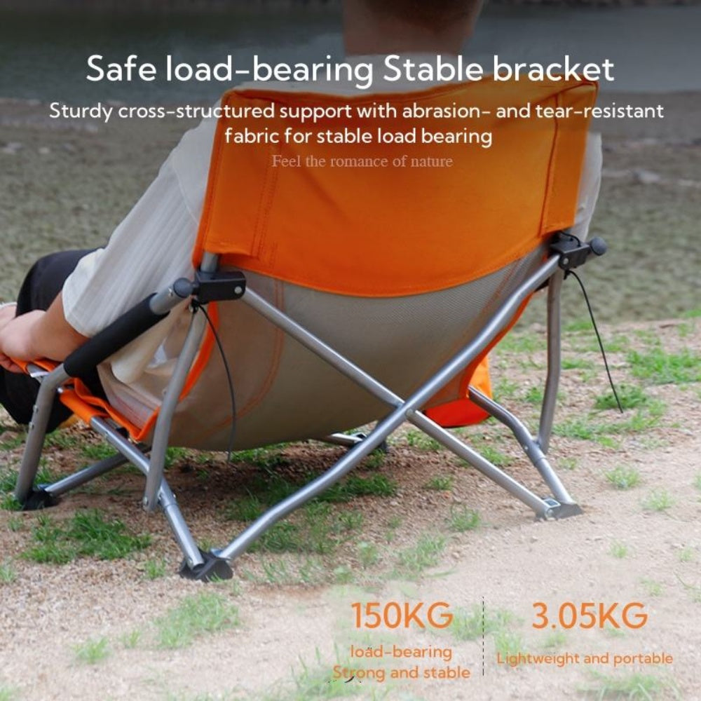 chungfu outdoor Beach Chair With Padded Armrest, Portable Camping Chair With Cup Holder R for Outdoor, Camping,Beach