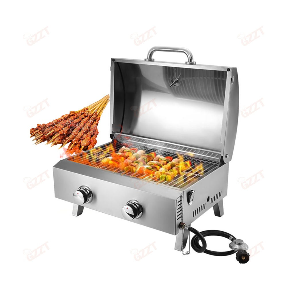 chungfu outdoor Portable Brushed Finish Stainless Steel Propane Gas Stove Grill with Adjustable Height for Outdoor Camping & Picnics