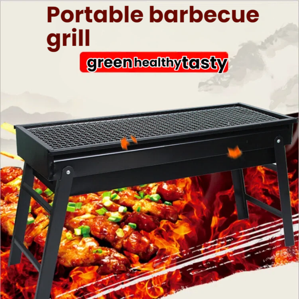 chungfu outdoor Thickened Iron Barbecue Grill Portable Smokeless Folding Outdoor Camping Rack Household Charcoal Grill