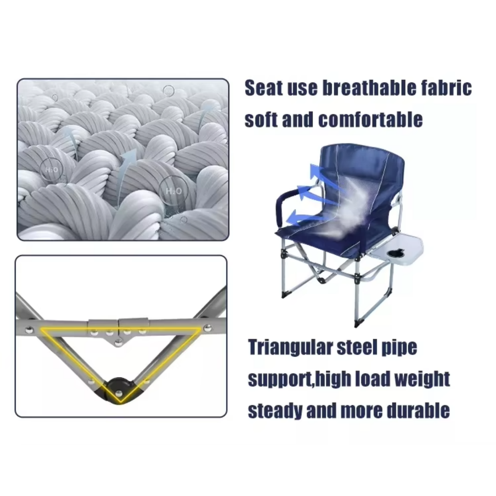 chungfu outdoor Outdoor Lounge Chairs Mesh Recliner Camping Accessories Reclining Foldable Camp Lounge Chair Deluxe Lounge Camp Chair