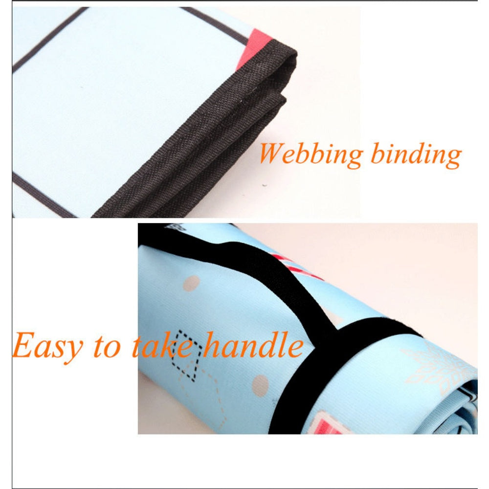 chungfu outdoor  Bohemian Blanket Mat Boho Picnic Blanket Outdoor Waterproof Polar Fleece Portable Canvas Waterproof Side protection