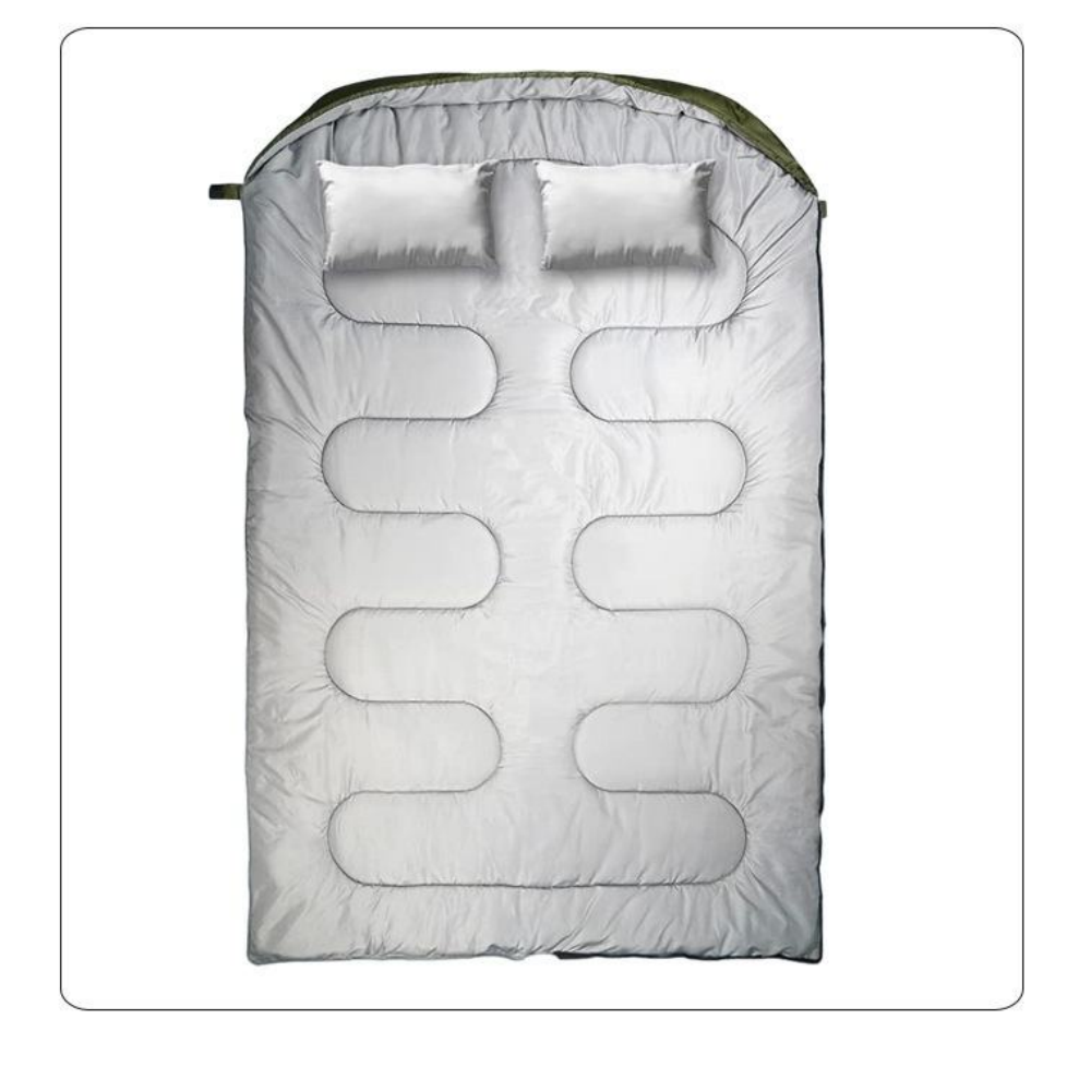 chungfu outdoorExtra Wide 2-Person Adult Double Bed Winter Waterproof Family Camping Lightweight Envelope Sleeping Bags Polyester 2 Pillows