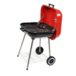 chungfu outdoor 18 Inch Red Charcoal Porcelain Portable BBQ Grill Outdoor Barbecue