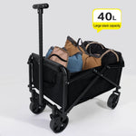 chungfu outdoor Camping Cart Outdoor Folding Hand Push Children's Small Trailer Picnic Mini High Carbon Steel Black