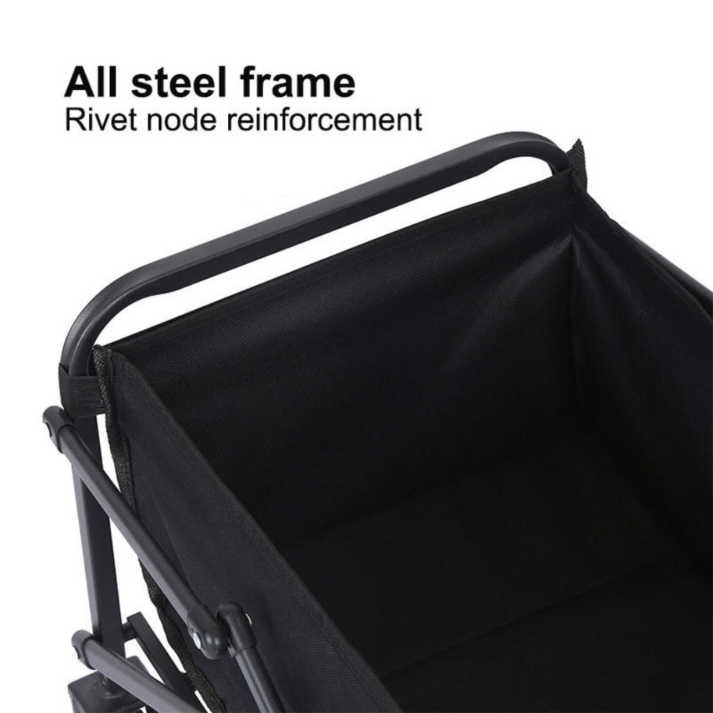 chungfu outdoor Camping Cart Outdoor Folding Hand Push Children's Small Trailer Picnic Mini High Carbon Steel Black