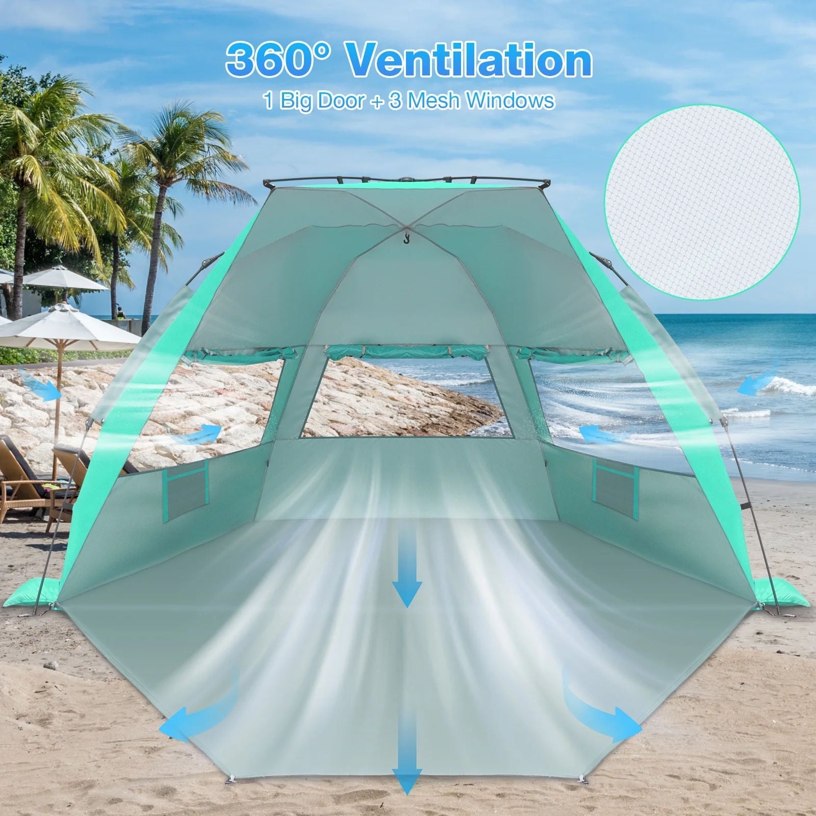 chungfu outdoor  Waterproof Beach Tent engineered for coastal adventures and sun-soaked retreats.