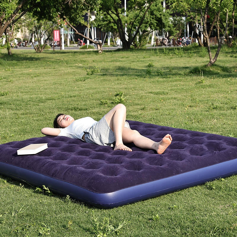chungfu outdoor Blue Classic Flocked Single Person Folding Mattress for Indoor and Outdoor Use