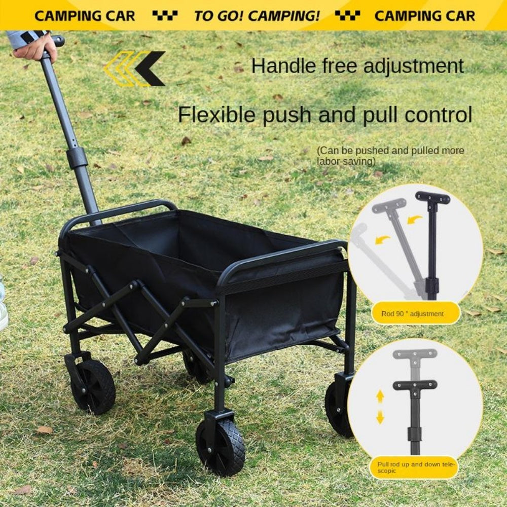 chungfu outdoor Foldable Steel Frame Trolley Collapsible Utility Cart for Camping Shopping & Tools Storage with 150kg Load Capacity