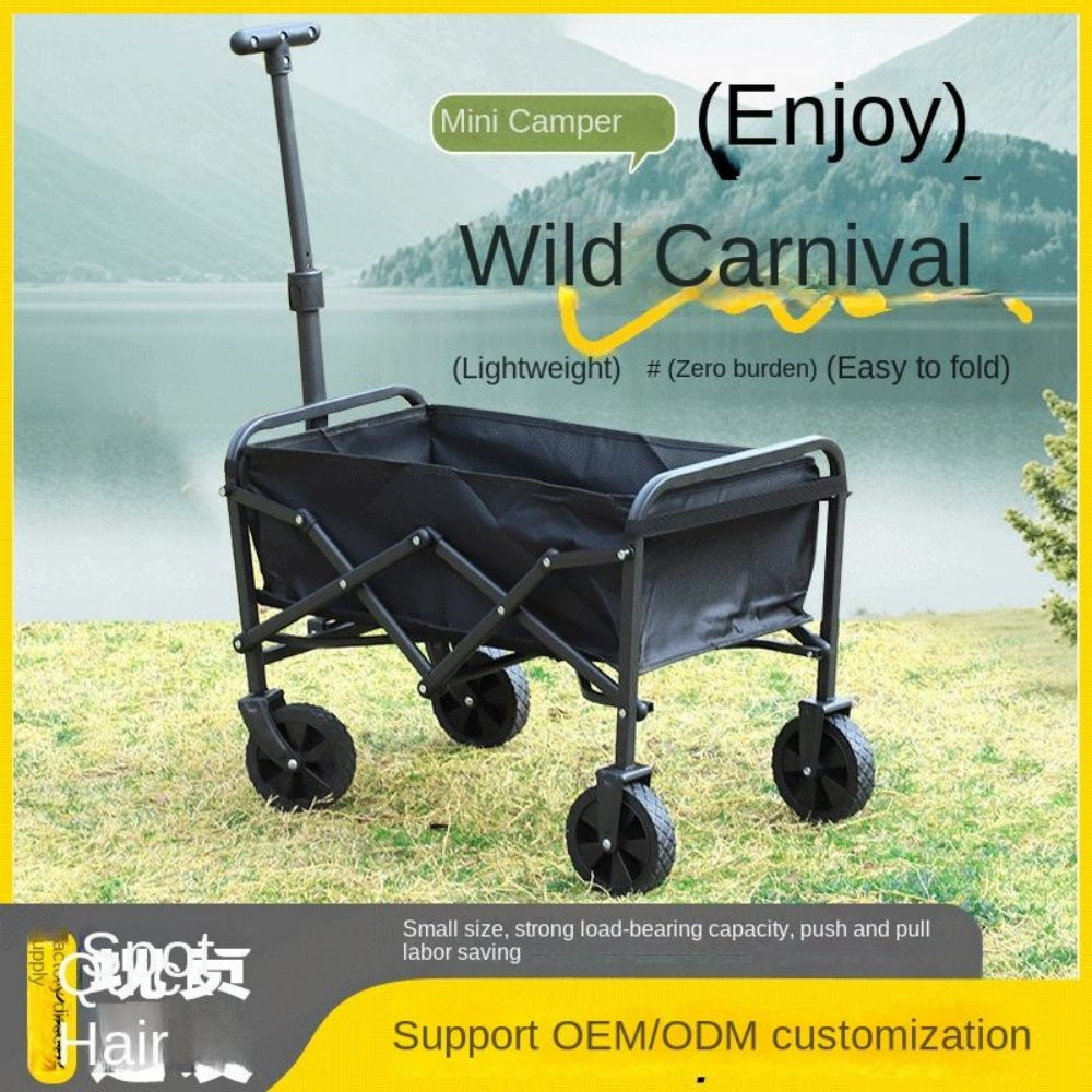 chungfu outdoor Foldable Steel Frame Trolley Collapsible Utility Cart for Camping Shopping & Tools Storage with 150kg Load Capacity